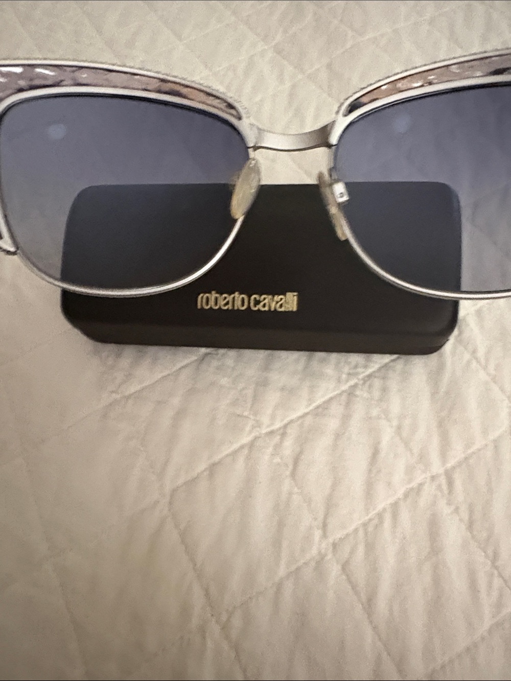 Women's Black and Silver Snake Patterned Sunglasses Roberto Cavalli!!!!!! EUC - Picture 6 of 6